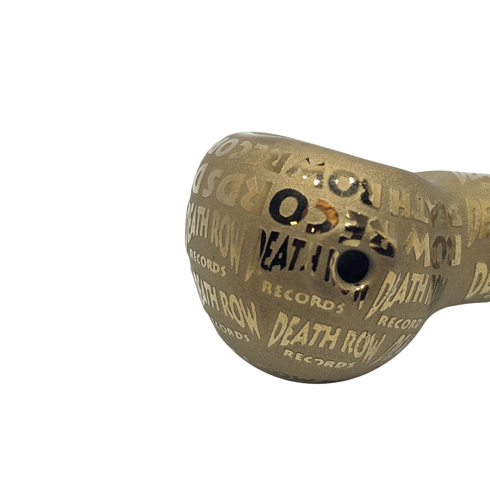 Death Row Records Metallic Etched Glass Spoon Pipe - 4" - Discreet Smoker