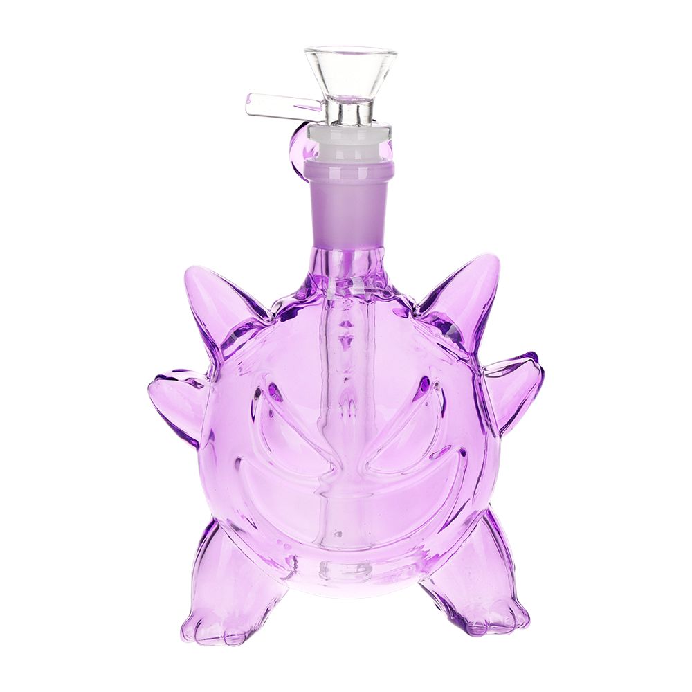 Purple Pocket Monster Glass Water Pipe - 5.75" / 14mm F / "Ghost Type" - Discreet Smoker