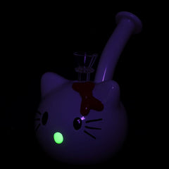 What's Happenin' Kitty Glass Water Pipe - 7" / 14mm F - Discreet Smoker