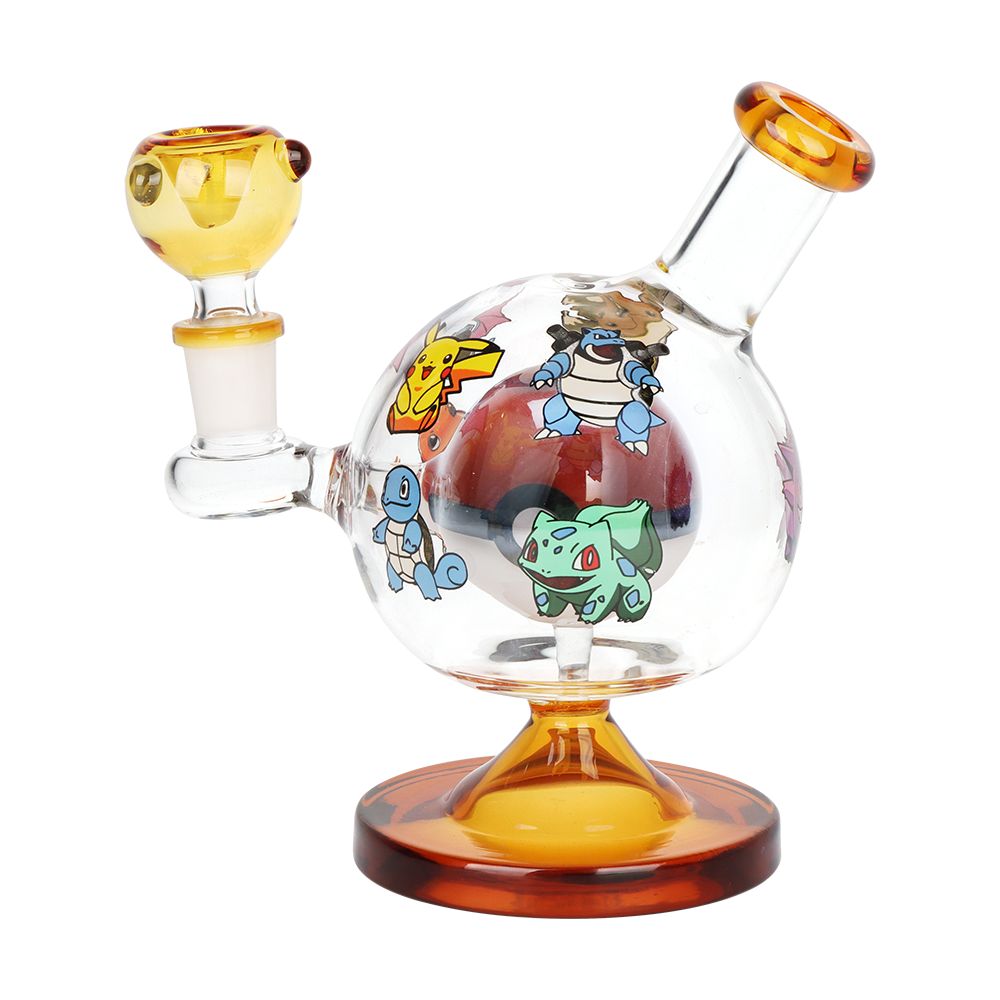 Playful Creatures Ball Glass Water Pipe - 6" / 14mm F - Discreet Smoker