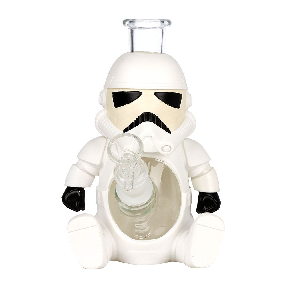 3CT BUNDLE - Smoke Trooper Glass & Vinyl Water Pipe - 7" / 14mm F - Discreet Smoker