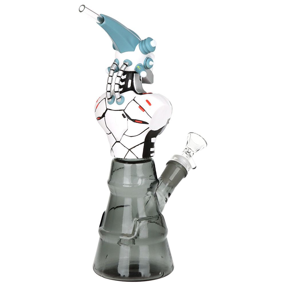 Mechanical Skeleton Glass & Vinyl Water Pipe - 10.5" / 14mm F - Discreet Smoker