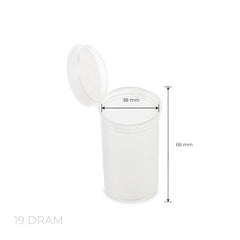 Loud Lock Pop Top Plastic Smell Proof Airtight Portable Packaging Storage Containers 19 Dram - 225ct - Discreet Smoker
