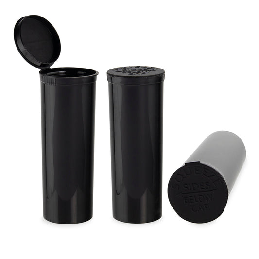 Loud Lock Plastic Pop Top - 60 Dram - 75pc - Child Resistant - Discreet Smoker