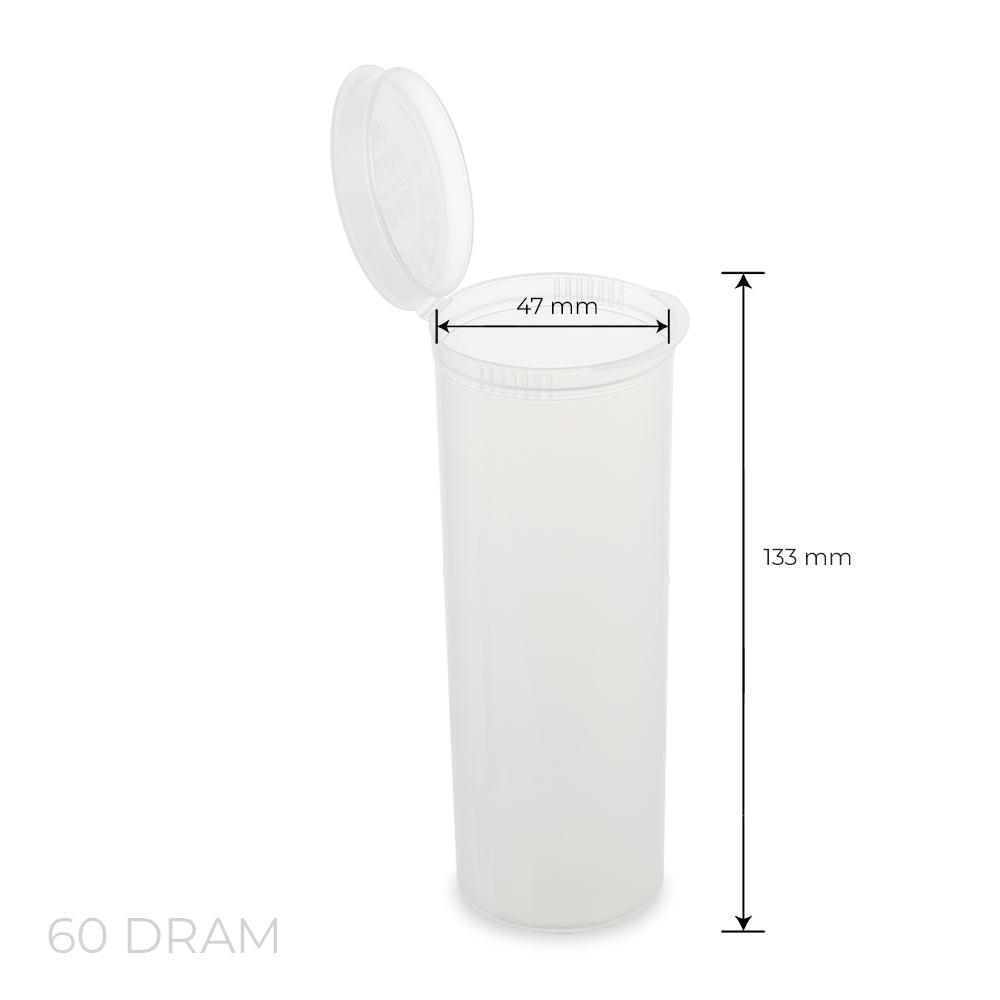 Loud Lock Pop Top Plastic Storage Vial 60 Dram - 75ct - Discreet Smoker