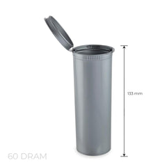 Loud Lock Pop Top Plastic Storage Vial 60 Dram - 75ct - Discreet Smoker