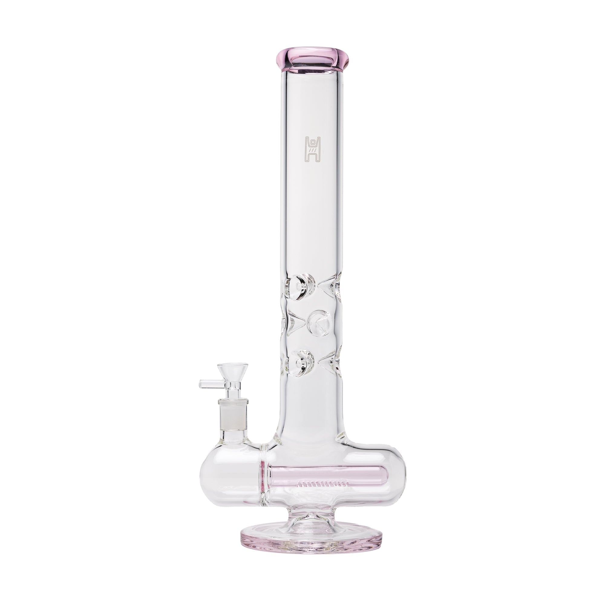 Human Grade Inline Tube Triple Ice Catch Glass Water Pipe - Discreet Smoker