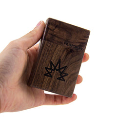 Wood Dugout With Glass One Hitter Pipe - Discreet Smoker