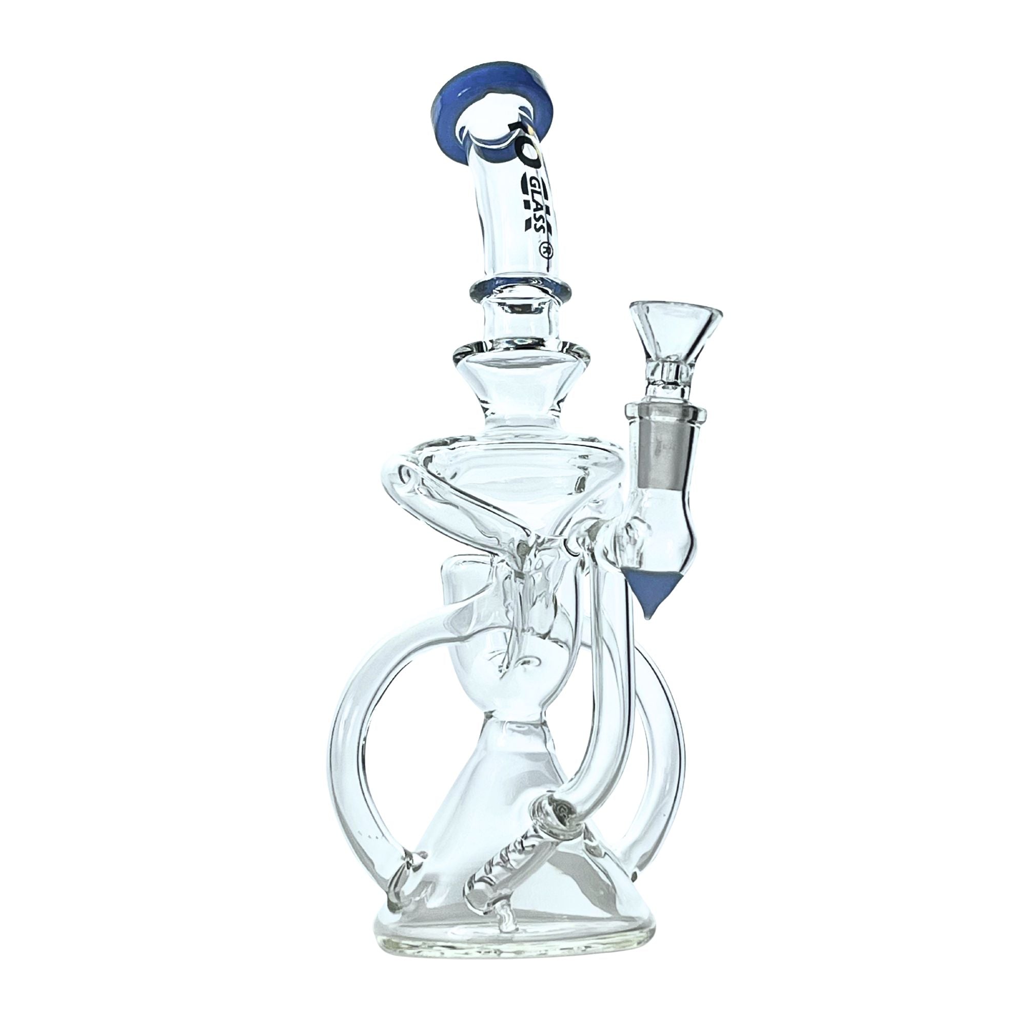 Rock Glass Cyclone Flow 10” Recycler Bong - Discreet Smoker