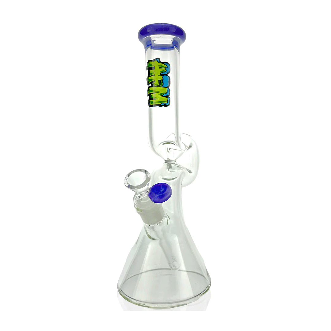 AFM Glass 12" Beaker Wave Water Pipe - Discreet Smoker
