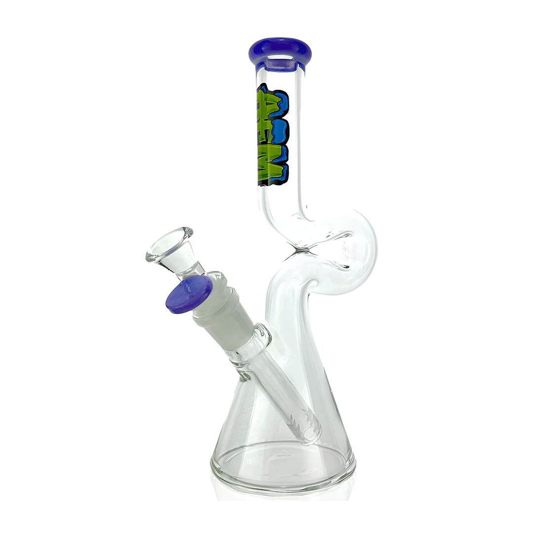 AFM Glass 9" Mini Hunchback Glass Water Pipe - Discreet Smoker