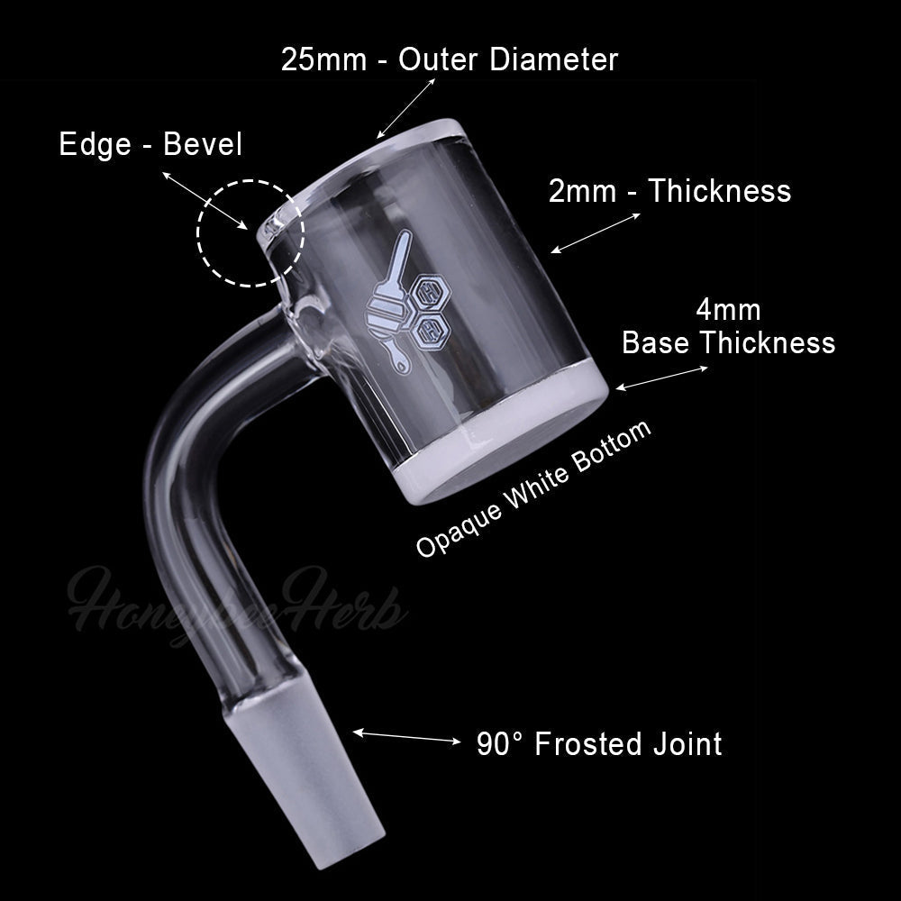 HONEY & MILK BEVEL QUARTZ BANGER - 90° DEGREE | YL - Discreet Smoker