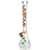 18" AFM Munching Clear Glass 9mm Beaker Bong Bundle - Discreet Smoker