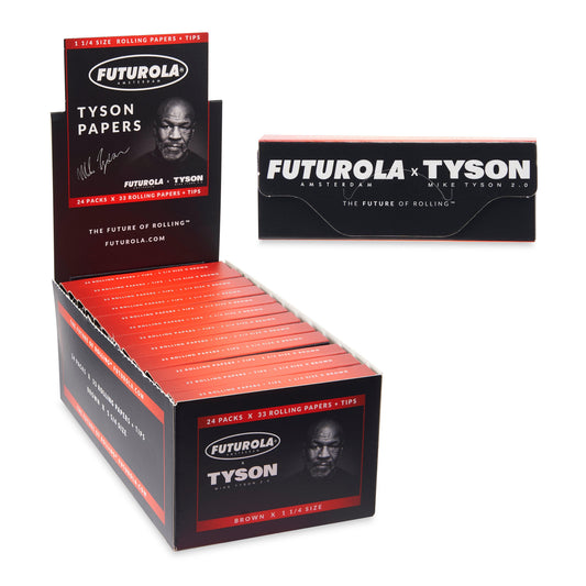 Futurola x Tyson Ranch 1 ¼ Size Rolling Papers with Filters – 24ct Display - Discreet Smoker