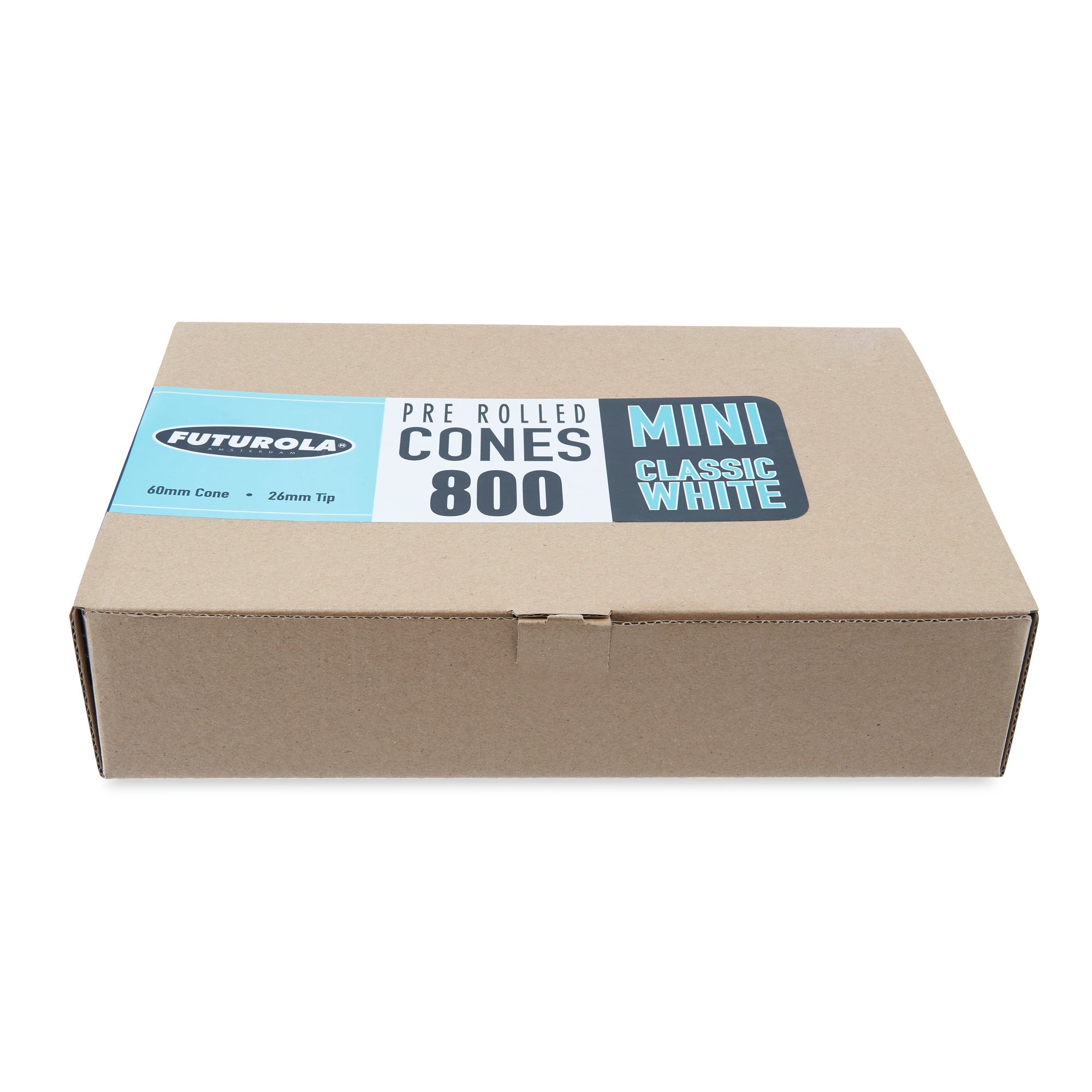 Futurola Paper Cones - Mini - 800pc - Non-Branded Tip - White - Discreet Smoker