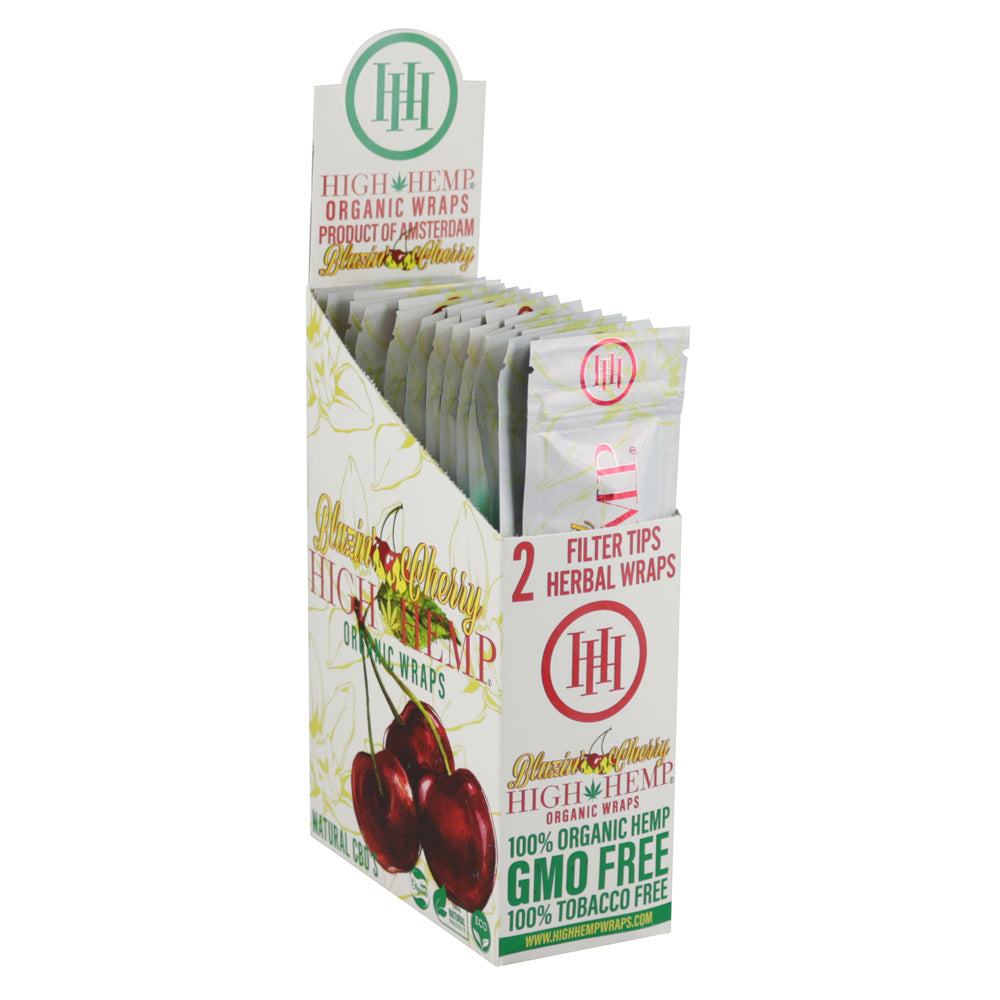 25PC DISP - High Hemp Organic CBD Wraps - 2pk - Discreet Smoker