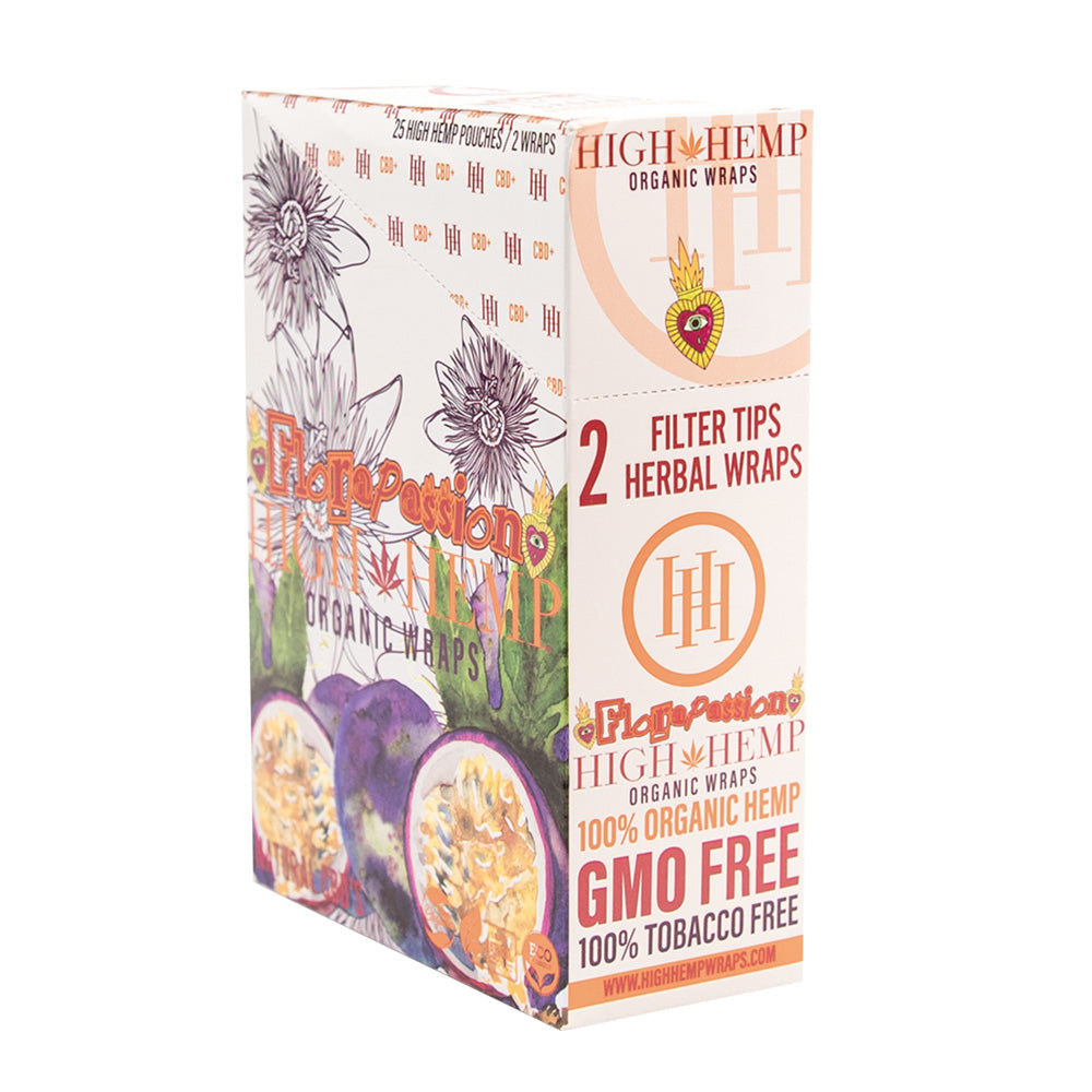 25PC DISP - High Hemp Organic CBD Wraps - 2pk - Discreet Smoker