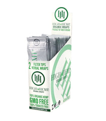 25PC DISP - High Hemp Organic CBD Wraps - 2pk - Discreet Smoker