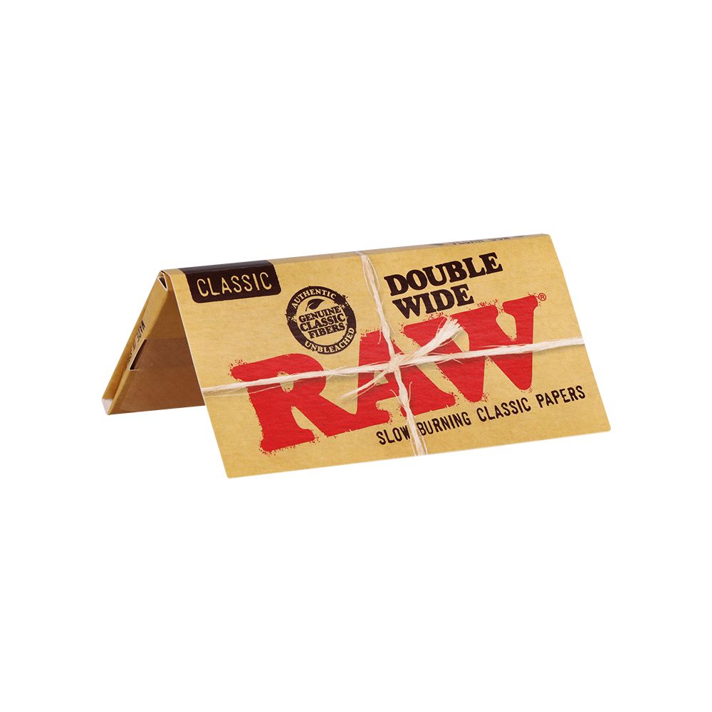 50CT DISPLAY - RAW Classic Double Wide Rolling Papers - 34pc - Discreet Smoker