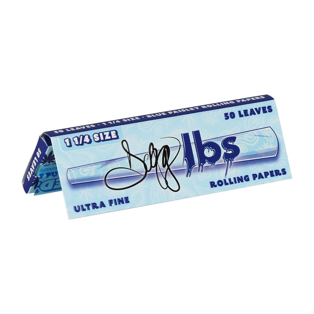 50CT DISPLAY - Dogg Lbs Blue Paisley Rolling Papers - 1 1/4" / 50pc - Discreet Smoker
