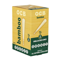 OCB Unbleached Bamboo Pre-Rolled Cones | 24pk Display - Discreet Smoker