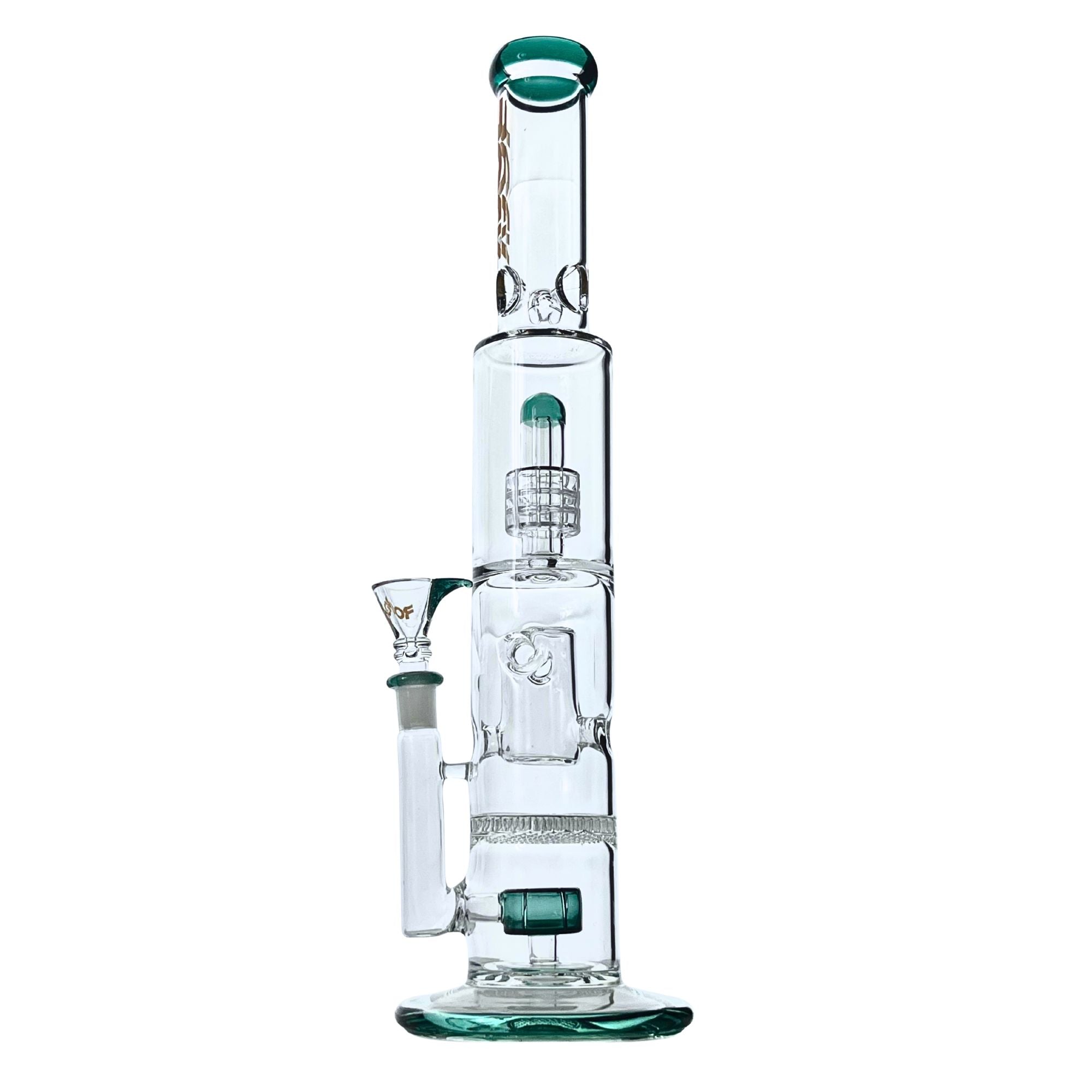 Rock Glass 16" Aurora Triple-Stage Matrix Perc Bong - Discreet Smoker