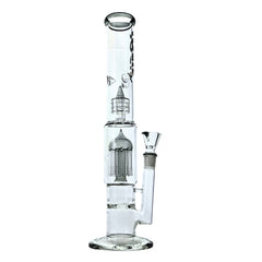 Rock Glass 16" Tri-Storm Perc Tower Bong - Discreet Smoker