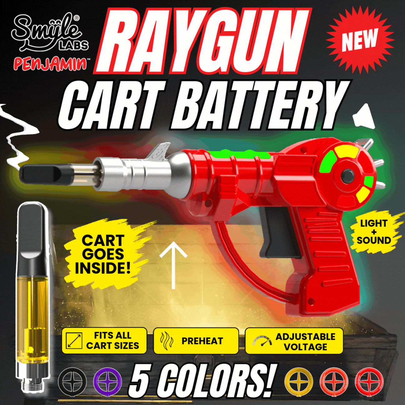 Raygun Penjamin 510 Battery with Lights and Sound - Discreet Smoker