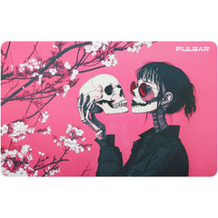 Pulsar DabPadz Fabric Top Dab Mat - Sakura Skulls / 16"x10" - Discreet Smoker