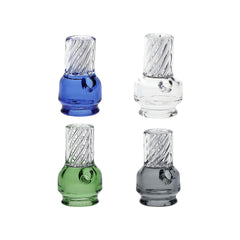 Pulsar Vortex Glass Mouthpiece Attachement for Puffco Pivot w/ Display Stand - Colors Vary - Discreet Smoker