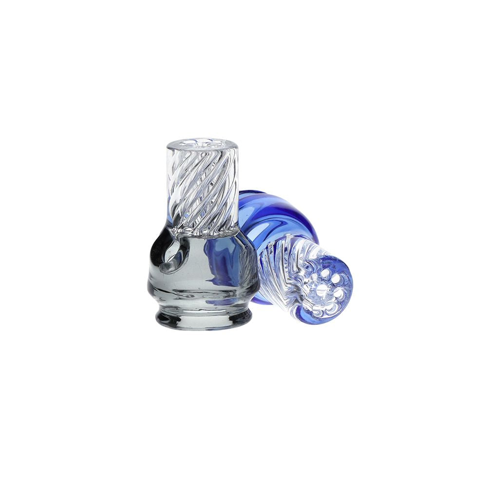 Pulsar Vortex Glass Mouthpiece Attachement for Puffco Pivot w/ Display Stand - Colors Vary - Discreet Smoker