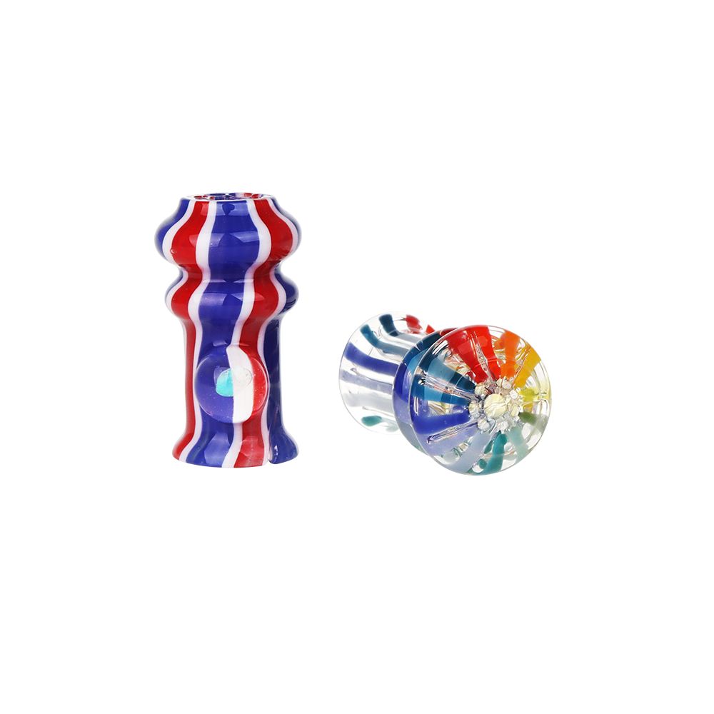 Pulsar Rainbow w/ Opal Glass Mouthpiece Attachment for Puffco Pivot w/ Display Stand - Colors Vary - Discreet Smoker