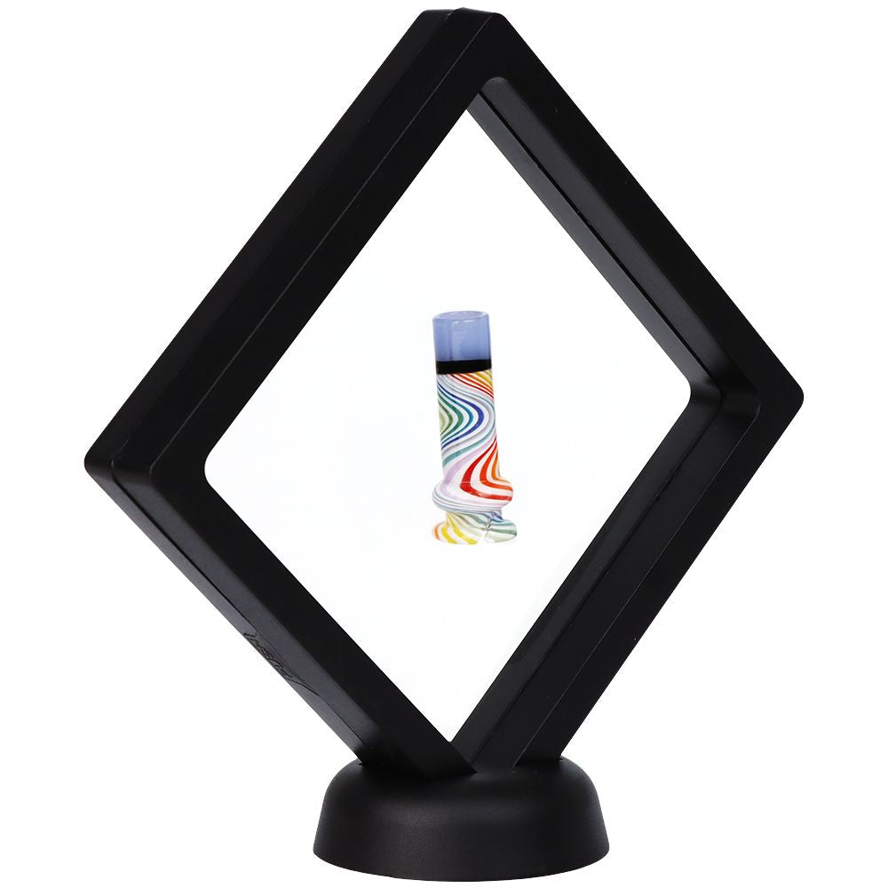 Pulsar Candy Stripe Glass Mouthpiece Attachment for Puffco Pivot w/ Display Stand - Colors Vary - Discreet Smoker