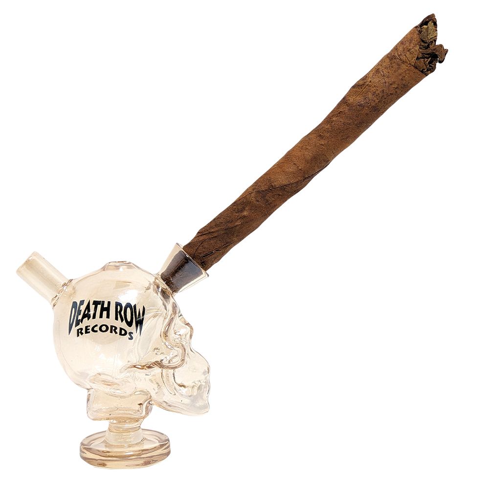 Death Row Records Skull Glass Blunt Bubbler | 2.75" - Discreet Smoker
