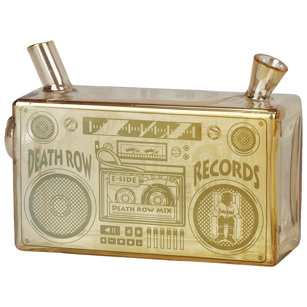 Death Row Records Boom Box Glass Blunt Bubbler | 5" - Discreet Smoker