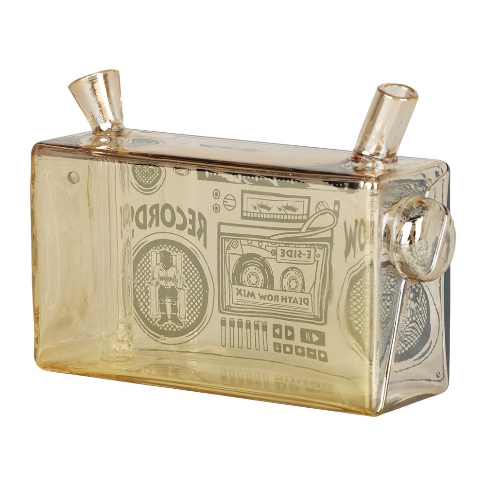 Death Row Records Boom Box Glass Blunt Bubbler | 5" - Discreet Smoker