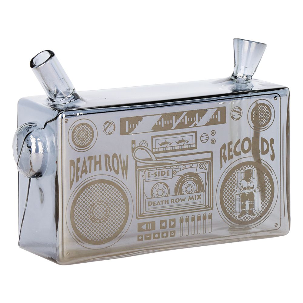 Death Row Records Boom Box Glass Blunt Bubbler | 5" - Discreet Smoker