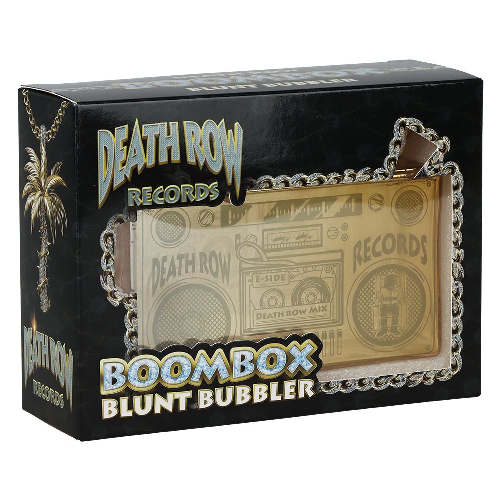 Death Row Records Boom Box Glass Blunt Bubbler | 5" - Discreet Smoker