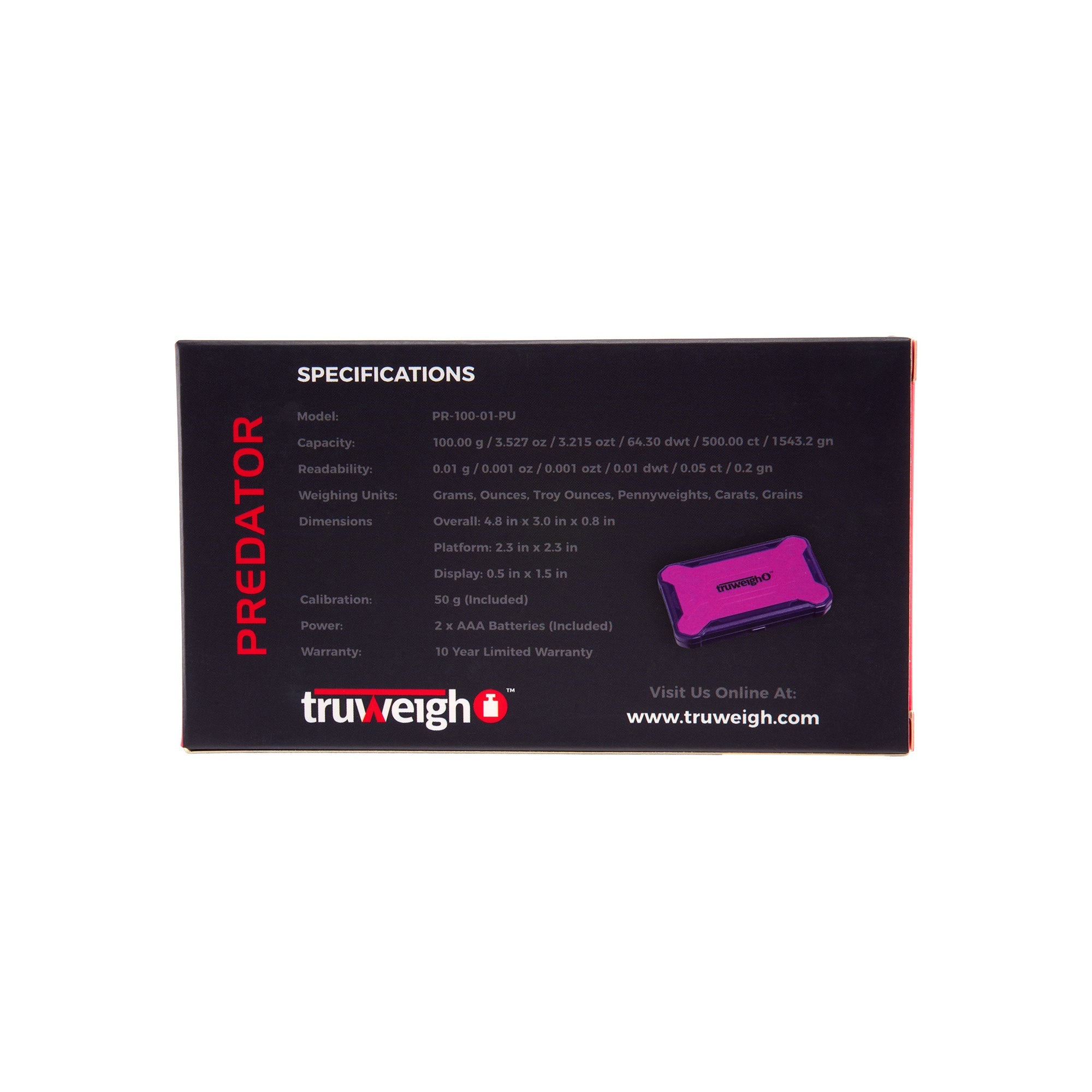 Truweigh Predator Mini Scale with Weight – 100g x 0.01g - Discreet Smoker