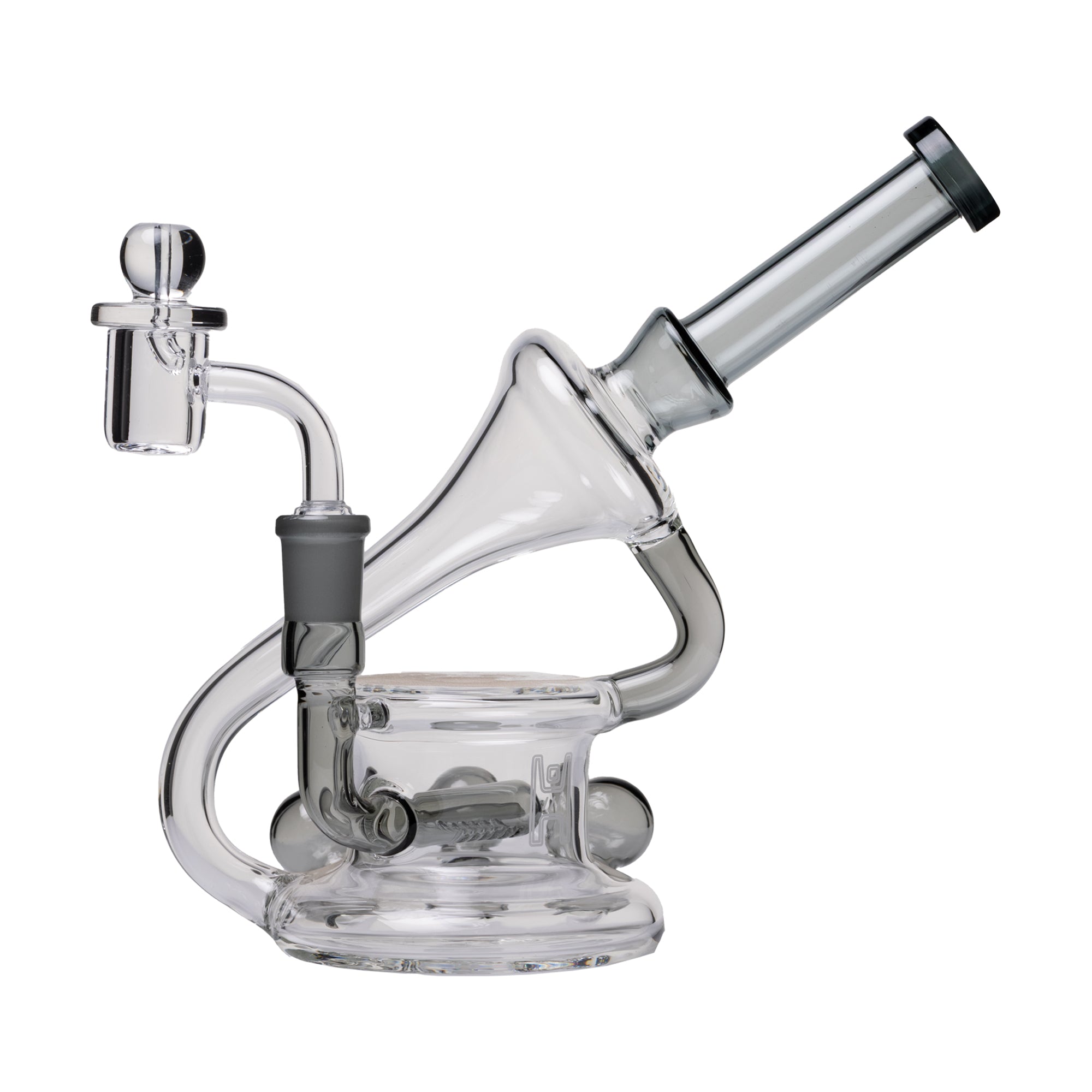 Human Grade 7.5" Recycler 45 (Triple Marble) Glass Dab Rig - Discreet Smoker
