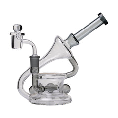 Human Grade 7.5" Recycler 45 (Triple Marble) Glass Dab Rig - Discreet Smoker