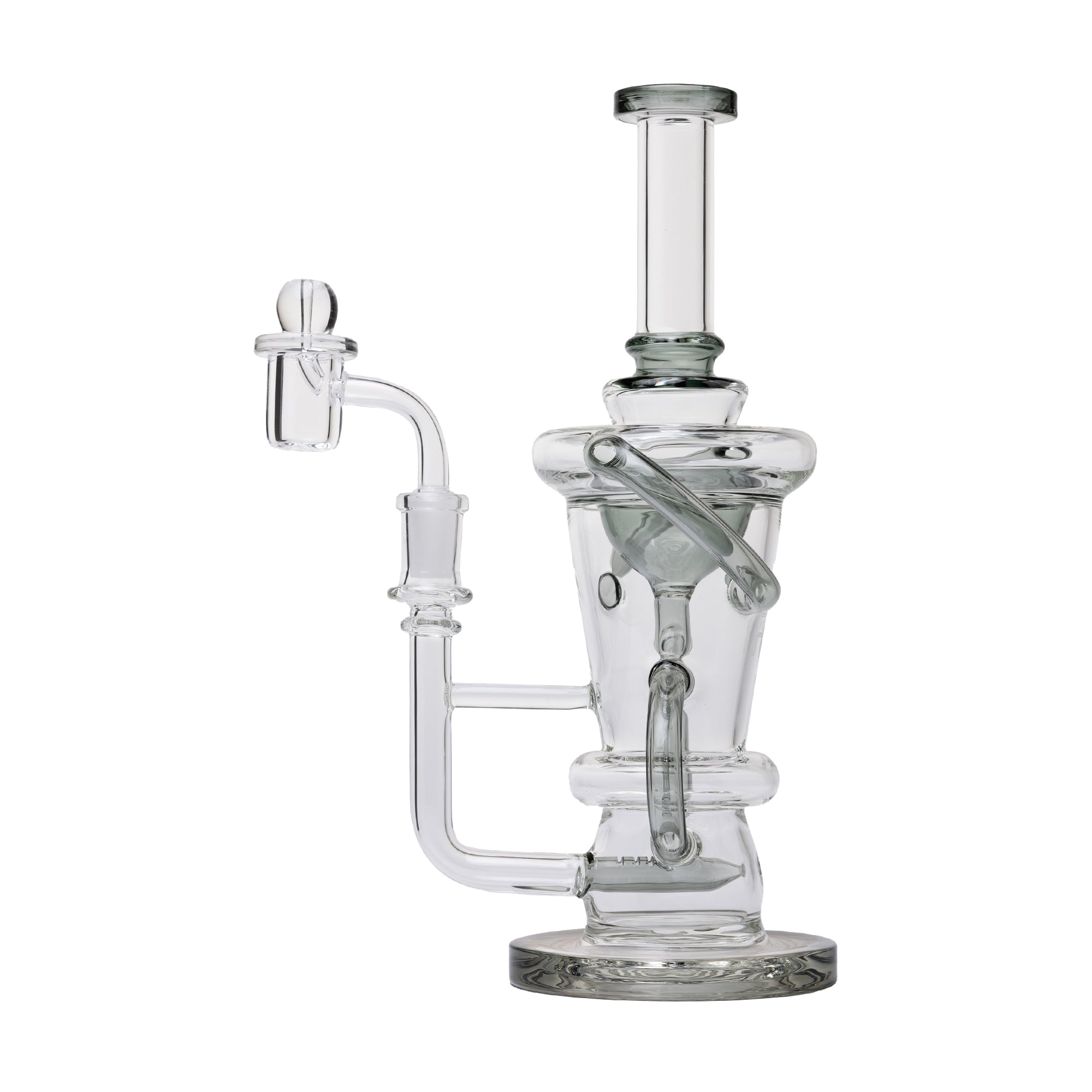 Human Grade 10.25" Straight Recycler Glass Water Pipe - Discreet Smoker