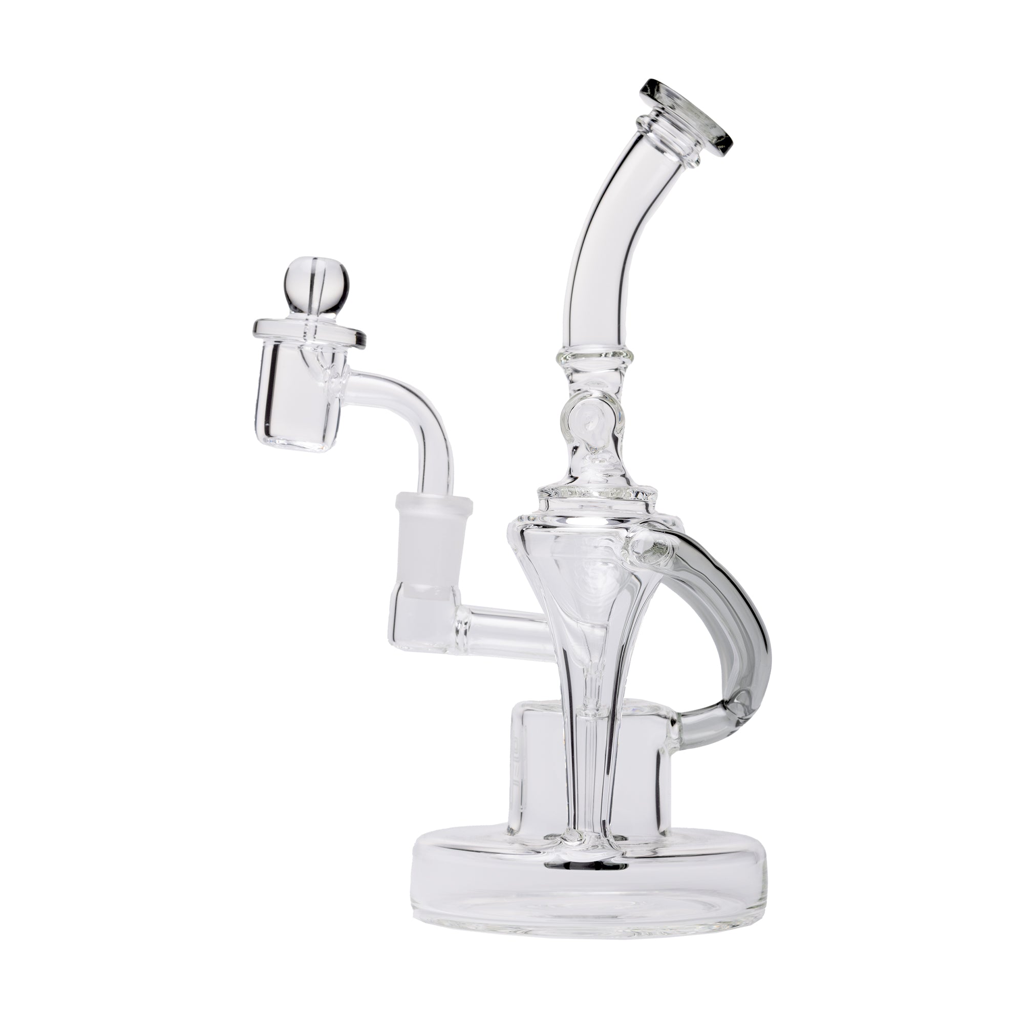 Human Grade Dualing Recycler Glass Rig Water Pipe - Discreet Smoker