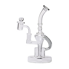 Human Grade Dualing Recycler Glass Rig Water Pipe - Discreet Smoker