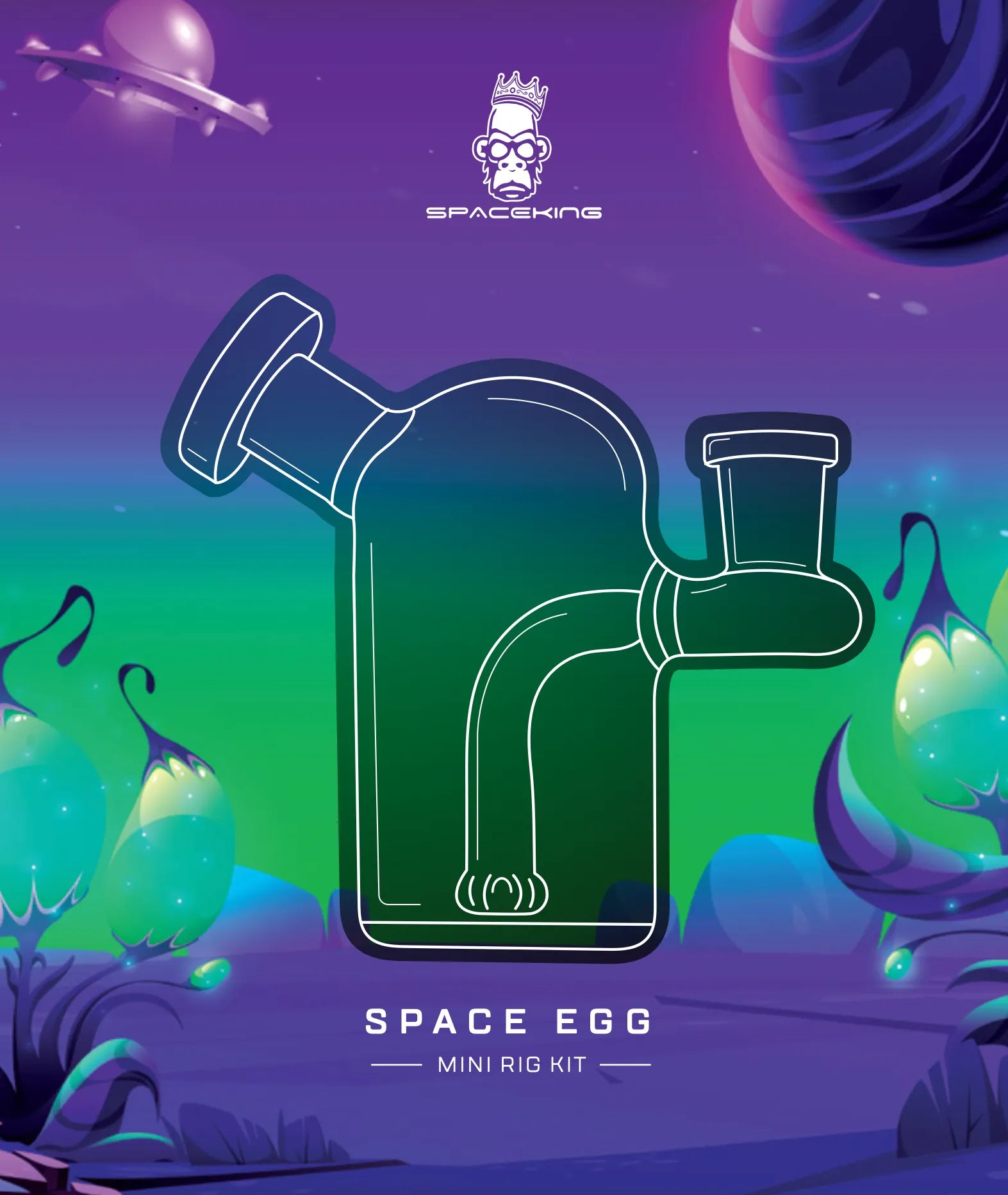 Space King Glass - 'Space Egg' Mini Rig - Discreet Smoker