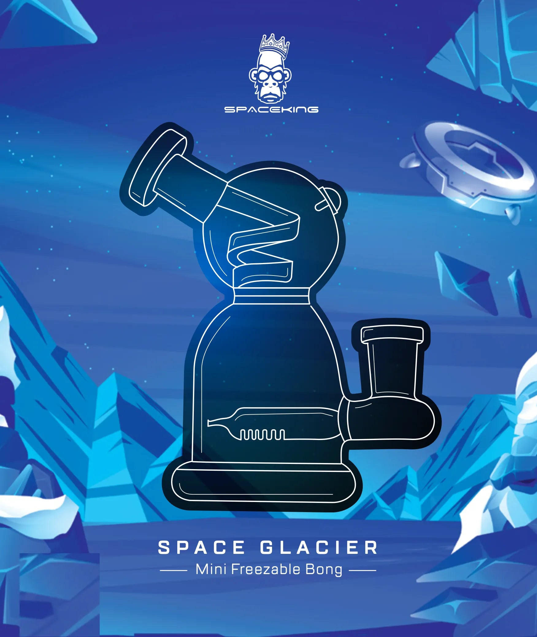 Space King Glass - 'Space Glacier' Freezable Bong - Discreet Smoker