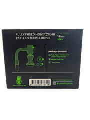 Space King Fully Fused Honeycomb Pattern Terp Slurper (Black / Green) - Discreet Smoker