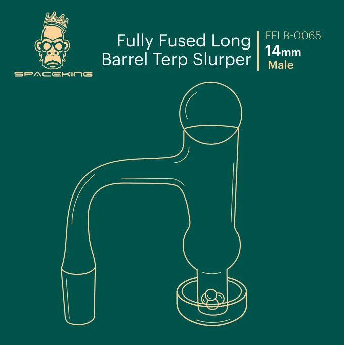 Space King Fully Fused Long Barrel Terp Slurper (Dark Green) - Discreet Smoker