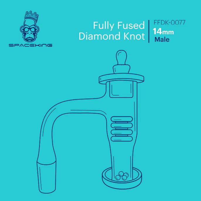 Space King Fully Fused Diamond Knot Banger Kit (Teal) - Discreet Smoker