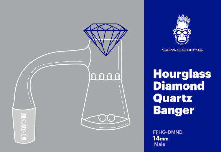 Space King Hourglass Diamond Banger Kit (Blue / Gray) - Discreet Smoker